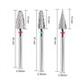 YPYMOD 3 Pièces Embout Ponceuse Ongles, Embout Depose Ponceuse Ongles Professionnel en Carbure de Tungstène, Forets à Ongles Éli