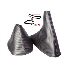 The Tuning-Shop Ltd Soufflet de frein à main pour BMW E36 E46 Vinyle Aspect carbone M///Stitch