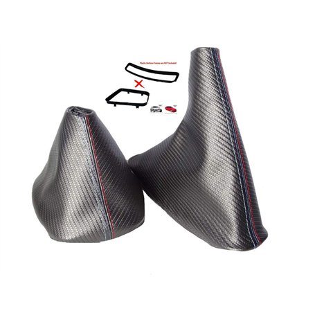 The Tuning-Shop Ltd Soufflet de frein à main pour BMW E36 E46 Vinyle Aspect carbone M///Stitch