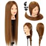 Neverland 26'' Cheveux Synthétiques Têtes d'Exercice avec Pince de Support Cosmétologie Mannequin Tête À Coiffer Femme