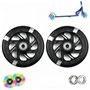 HJYDGJ Lot de 2 roues lumineuses pour trottinette - Pour tous les scooters - Noires - Avec roues de 100 mm - Lumineuses