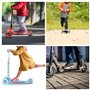 HJYDGJ Lot de 2 roues lumineuses pour trottinette - Pour tous les scooters - Noires - Avec roues de 100 mm - Lumineuses