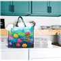 NymphFable 6 Pièces Sac Courses Reutilisable Fleur Papillon Cabas de Courses Lavables Pliable Sac Cabas Eco Grand
