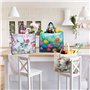 NymphFable 6 Pièces Sac Courses Reutilisable Fleur Papillon Cabas de Courses Lavables Pliable Sac Cabas Eco Grand