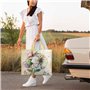 NymphFable 6 Pièces Sac Courses Reutilisable Fleur Papillon Cabas de Courses Lavables Pliable Sac Cabas Eco Grand