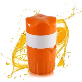 Presse-Agrumes Manuel Portable pour Oranges Presse-Fruits Mini À Main (Couleur: Orange Et Blanc)