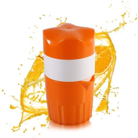 Presse-Agrumes Manuel Portable pour Oranges Presse-Fruits Mini À Main (Couleur: Orange Et Blanc)