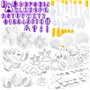 Nuyoah Outils de Décoration de Gâteau Accessoire Pate a Sucre Patisserie 87pcs Fondant Outils Ensemble avec Emporte Pièces Lettr