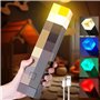 NAVESO Lampe Murale en Forme de Torche 28cm, Craft Lampe Torche, 4 Couleurs, Veilleuse Enfant Rechargeable, Éclairage Mural Cade