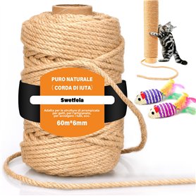Swetfela Corde en Sisal Naturel de 6 mm(60 mètres)