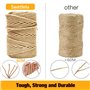 Swetfela Corde en Sisal Naturel de 6 mm(60 mètres), Corde Jute Arbre a Chat avec 2 Souris, Corde de Jute Naturel Chat Accessoire