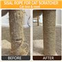 Swetfela Corde en Sisal Naturel de 6 mm(60 mètres), Corde Jute Arbre a Chat avec 2 Souris, Corde de Jute Naturel Chat Accessoire