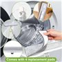Swetfela Raclette Vitre Professionnel, 3 en 1 Lave Vitre Kit avec 4 Chiffons Microfibres, Plumeau Telescopique Jusqu'à 275cm, Te