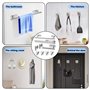 9 pcs Porte Serviette Salle de Bain sans Percage, ELEPRUC Porte-Serviettes Murale, Support Serviette Acier Inoxydable, Adhesif P