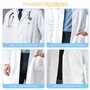 ELEPRUC Blouse de Laboratoire Blanche Unisexe, Blouse Medicale Travail Blanche Chimie, Manches Longues de Laboratoire Vêtements 