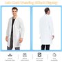 ELEPRUC Blouse de Laboratoire Blanche Unisexe, Blouse Medicale Travail Blanche Chimie, Manches Longues de Laboratoire Vêtements 