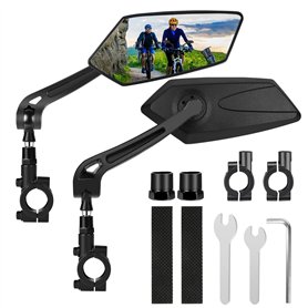 Vankarr 2 Pièces Retroviseur Velo Electrique Retroviseur Trotinette Electrique Rétroviseur Vélo Pliable Rétroviseurs Compatibles