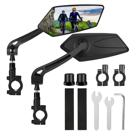Vankarr 2 Pièces Retroviseur Velo Electrique Retroviseur Trotinette Electrique Rétroviseur Vélo Pliable Rétroviseurs Compatibles