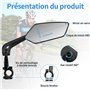 Vankarr 2 Pièces Retroviseur Velo Electrique Retroviseur Trotinette Electrique Rétroviseur Vélo Pliable Rétroviseurs Compatibles