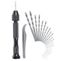 CESFONJER Perceuse à Main Hand Drill | Ajustable Hélicoïdaux de Main Kit | 25 Pieces Mini Foret Fraise Twist Pour Modèle Noyer A