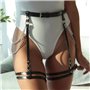 KOEMCY Punk Taille Harnais Ceinture Noir Cuir Harnais Corps, Chaîne de Taille Ceinture de Cuisse Réglable Ventre Courroie Strapp