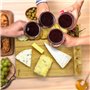 joeji's Kitchen Planche à Fromages - Bambou élégant en Bois - avec Ensemble Couteau et Fourchette - Planche à Charcuterie pour A