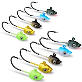 DHER Lot de 10 hameçons à tête plombée pour appâts de pêche