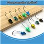 DHER Lot de 10 hameçons à tête plombée pour appâts de pêche,Pêche Hameçons Jig Hameçon de Pêche Hameçons Carpe tête, 5g g Fish H