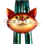 Tooarts Interactive Spring Cat Sculpture Abstract Sculpture Modern Sculpture - Handmade Metal Iron Artwork for Modern Home Decor