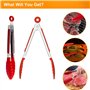 5 Pièces Pince de Cuisine, Ouinne 7 Pouces Mini Pinces de Cuisine en Acier Inoxydable Résistant avec Poignée en Silicone Anti-Dé