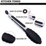 5 Pièces Pince de Cuisine, Ouinne 7 Pouces Mini Pinces de Cuisine en Acier Inoxydable Résistant avec Poignée en Silicone Anti-Dé