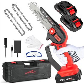 Mini tronçonneuse sans fil de 15 cm avec 2 batteries 20V