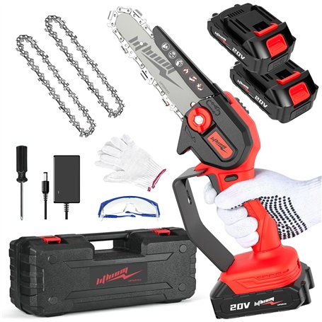 Mini tronçonneuse sans fil de 15 cm avec 2 batteries 20V