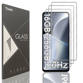 Tzstz 3 Pièces Verre Trempé pour Blackview Shark 8 Protection Écran ，Dureté 9H，Sans Bulles