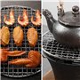 AMJKEJI Grille de barbecue ronde en acier inoxydable - Diamètre : 15 cm - Pour l'intérieur et l'extérieur - Pour le camping, les