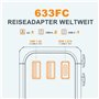 Adaptateur de Voyage Universel avec PD20W, 2 USB 1 USB C et 1 AC, Adaptateur Universel pour l'Allemagne, États-Unis, Angleterre,