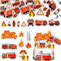 Sweieoni Décorations de Gâteau de Pompiers Camion de Pompiers Gâteau Décoration Cake Topper Pompier pour Gâteaux GâTeau Topper P