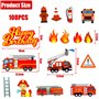 Sweieoni Décorations de Gâteau de Pompiers Camion de Pompiers Gâteau Décoration Cake Topper Pompier pour Gâteaux GâTeau Topper P