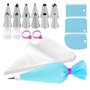 BigKego 120 Pièces Kit de Poches à Douille avec 12 Douilles en Acier Inoxydable 2 Raccords Adaptateur Gâteau 2 Attaches Câbles e