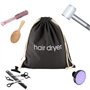 ERKXD Sac de rangement pour sèche-cheveux avec cordon de serrage pour salle de bain, voyage, 30 x 34 cm (blanc)