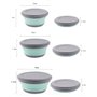UQMIQURA Bols Pliables en Silicone Portable, 3 Pcs Pliable Camping Boîtes de Conservation Rondes Boîte de Conservation Pour le C