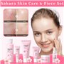 Coffret de soins 6 pièces Sakura, Coffret de soins du visage Sakura, Coffret de soins pour la peau Cherry Blossom, Hydratant et 