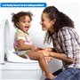 Snarflun Reducteur Toilette Enfant,Rehausseur WC Enfant,Adaptateur WC Enfant avec Coussin Poignée Dossier,Réducteur de Toilette 