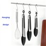 Lot de 3 Pinces de Cuisine en Acier Inoxydable et Silicone, Pince Cuisine Silicone, Résistante à la Chaleur pour Barbecue, Viand