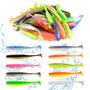 ELEpl 50 Pieces 7.5cm Leurre Peche Réutilisable avec 1 Boîte en Plastique Leurre Souple Accessoires de Pêche pour Leurre Souple