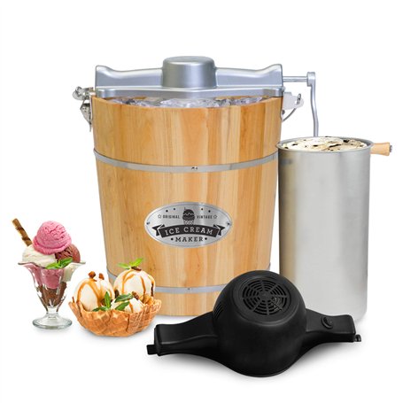 Elite Gourmet EIM402 Sorbetière électrique vintage en bois de 3