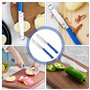 Couteaux de Découpe Rapide avec Ressort Amovible, 2 PCS Couteaux Multifonctions pour Fruits et Légumes Couteau Trancher et Épluc