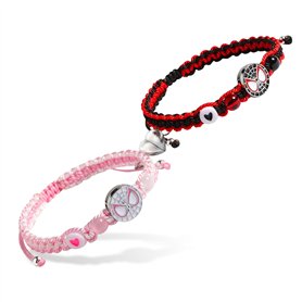 Bracelets assortis pour couples tressés Spiderman - Bracelets d'amitié réglables avec cœur magnétique - Bracelet d'araignée asso