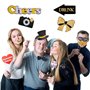 YUBBYSTU 30 Pièces Accessoire Photo,Photobooth Anniversaire,Kit Decoration Accessoire Anniversaire,DIY Fête Photo Booth Props Ac