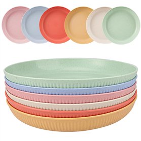 Lot de 6 assiette plastique reutilisable pour camping